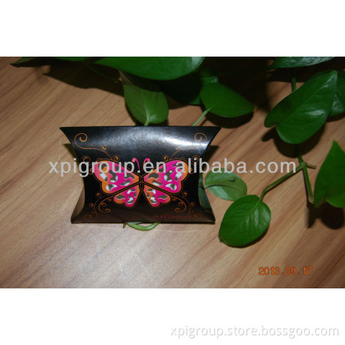 black pillow box with custom logo